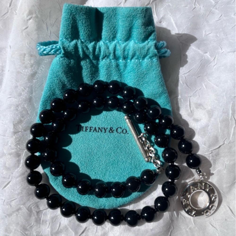 Tiffany & Co. Onyx Bead Toggle Necklace